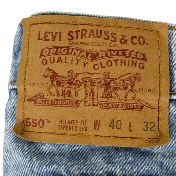 Vintage 550 Levis Men 38 X 29 (actual) Tapered Denim Jeans Made In USA 90s 1995 - Picture 8 of 12